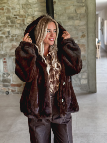 Manteau en fourrure Icéa - Chocolat