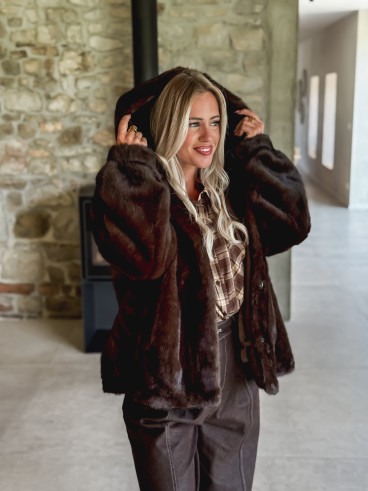 Manteau en fourrure Icéa - Chocolat