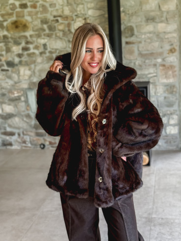 Manteau en fourrure Icéa - Chocolat