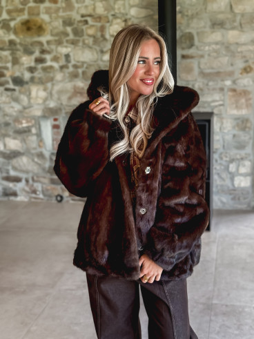 Manteau en fourrure Icéa - Chocolat