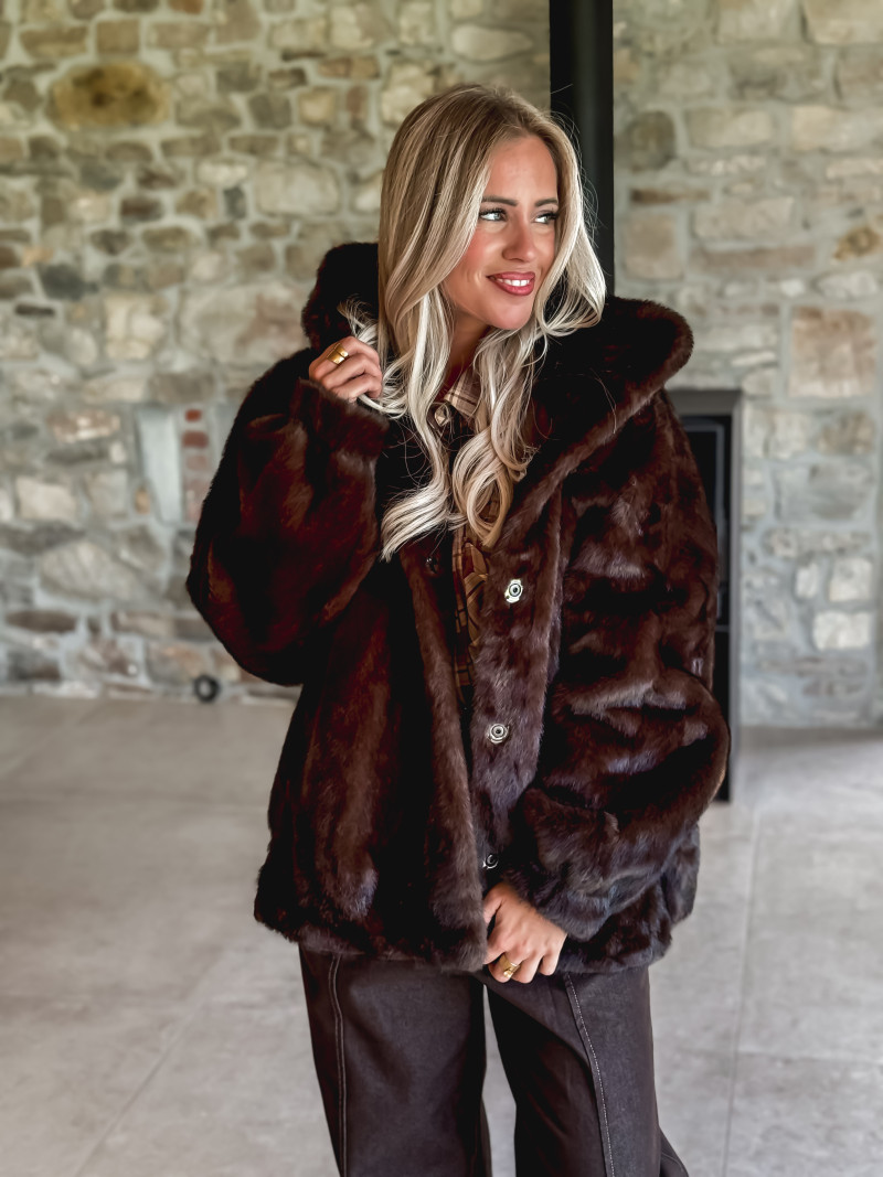 Manteau en fourrure Icéa - Chocolat