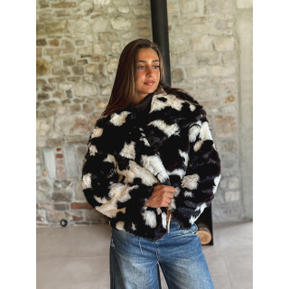 Manteau fausse fourrure Ravenna - Ecru/Chocolat