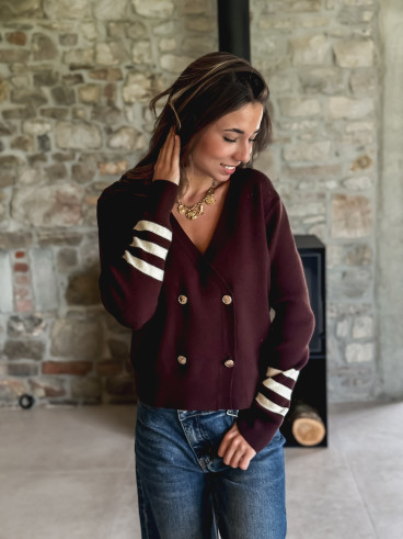 Gilet Loreila - Chocolat/Ecru