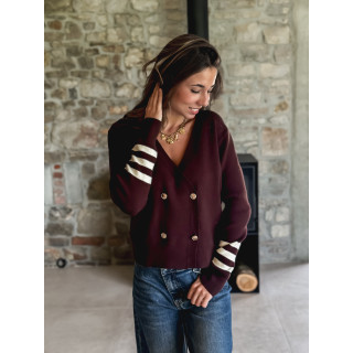 Gilet Loreila - Chocolat/Ecru