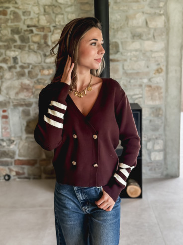 Gilet Loreila - Chocolat/Ecru