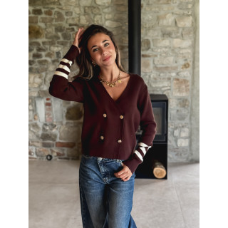 Gilet Loreila - Chocolat/Ecru