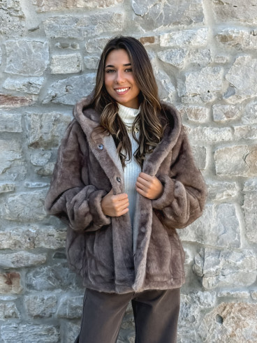 Manteau en fourrure Icéa - Taupe