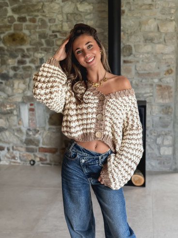 Gilet Florelie - Ecru/Beige