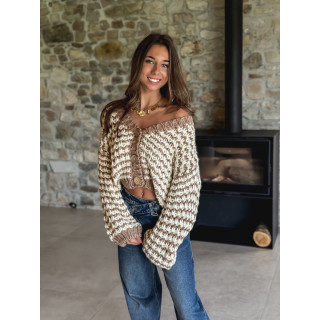 Gilet Florelie - Ecru/Beige
