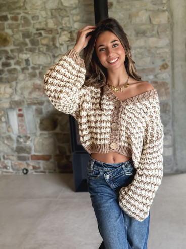 Gilet Florelie - Ecru/Beige
