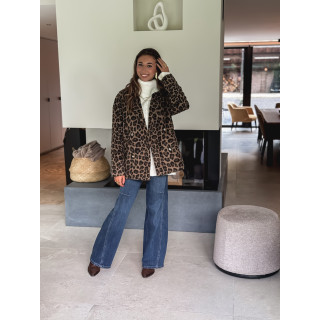 Manteau léopard Nila - Camel/Noir