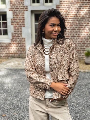 Veste à sequins Miley - Bronze