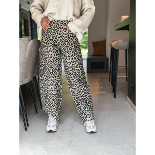 Pantalon léopard Zulema - Beige/Noir