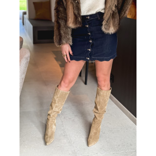 Jupe courte en jeans Loula - Bleu foncé