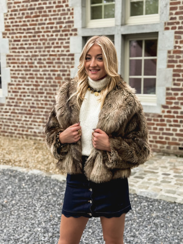 Jupe courte en jeans Loula - Bleu foncé