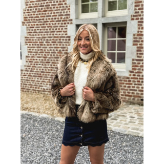 Jupe courte en jeans Loula - Bleu foncé