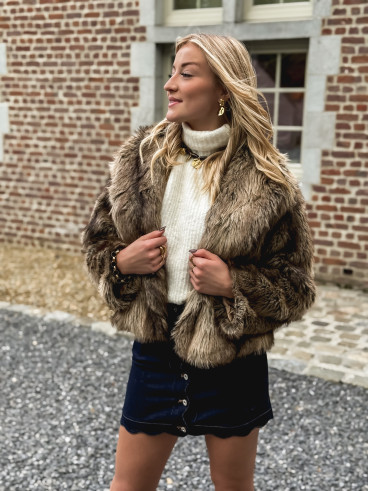 Jupe courte en jeans Loula - Bleu foncé