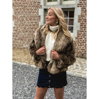 Jupe courte en jeans Loula - Bleu foncé