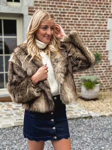 Jupe courte en jeans Loula - Bleu foncé