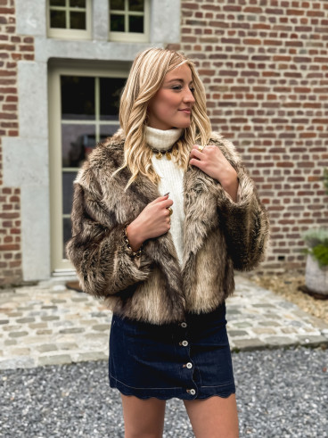 Jupe courte en jeans Loula - Bleu foncé