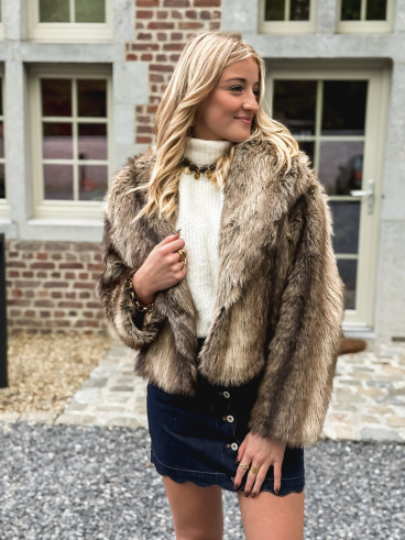 Jupe courte en jeans Loula - Bleu foncé