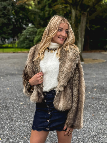 Jupe courte en jeans Loula - Bleu foncé