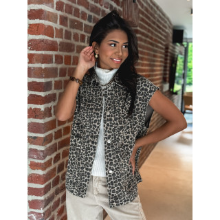 Veste léopard Wanda - Beige/Noir