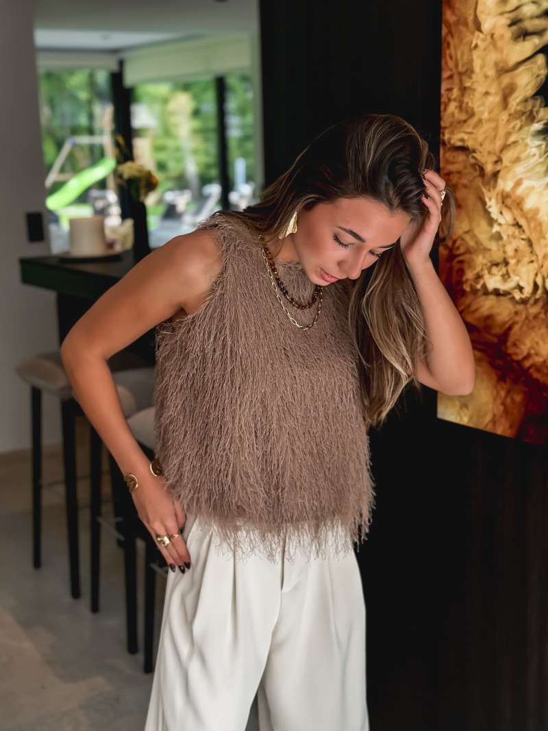 Blouse sans manches Zayna - Taupe