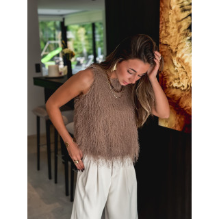 Blouse sans manches Zayna - Taupe