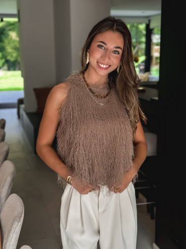 Blouse sans manches Zayna - Taupe