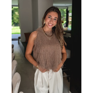 Blouse sans manches Zayna - Taupe