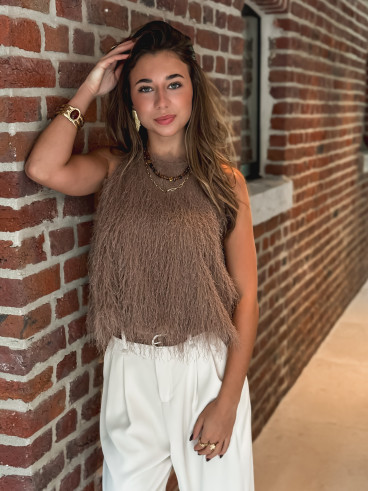 Blouse sans manches Zayna - Taupe