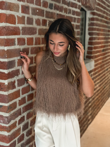 Blouse sans manches Zayna - Taupe