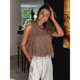Blouse sans manches Zayna - Taupe