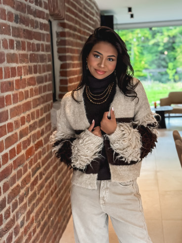 Gilet Prisca - Taupe/Chocolat
