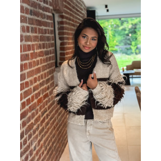 Gilet Prisca - Taupe/Chocolat