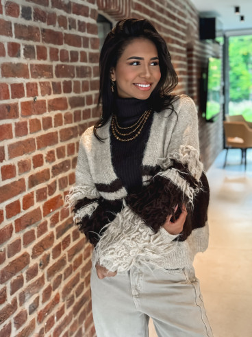 Gilet Prisca - Taupe/Chocolat