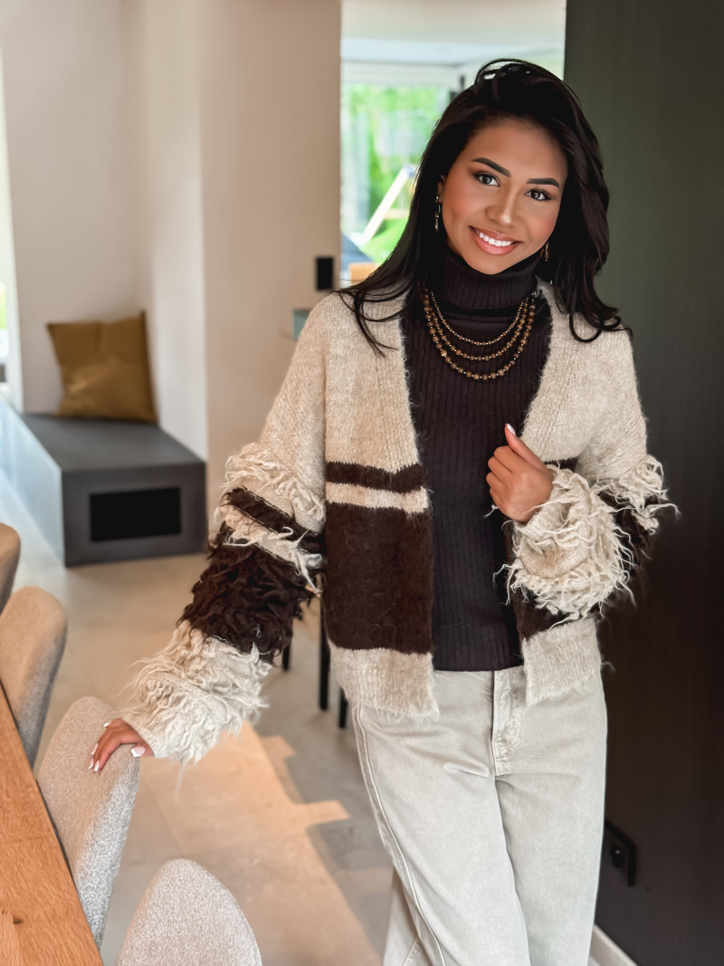 Gilet Prisca - Taupe/Chocolat