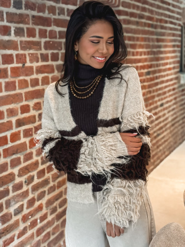 Gilet Prisca - Taupe/Chocolat