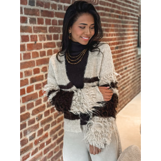 Gilet Prisca - Taupe/Chocolat