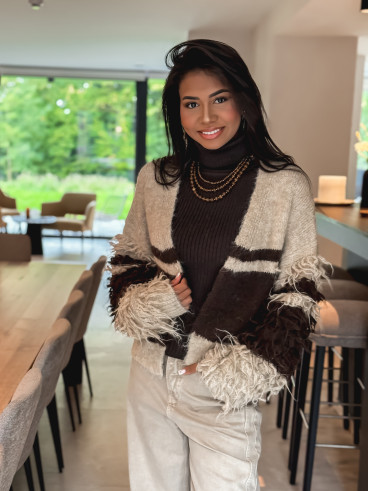 Gilet Prisca - Taupe/Chocolat