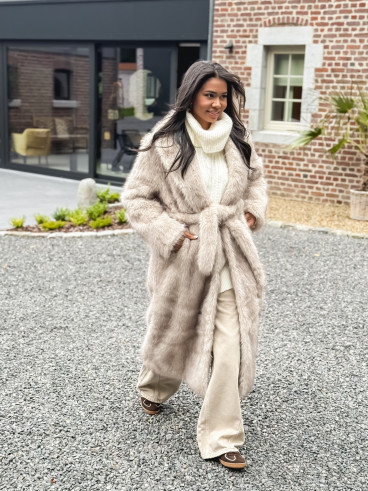 Manteau long Moara - Greige