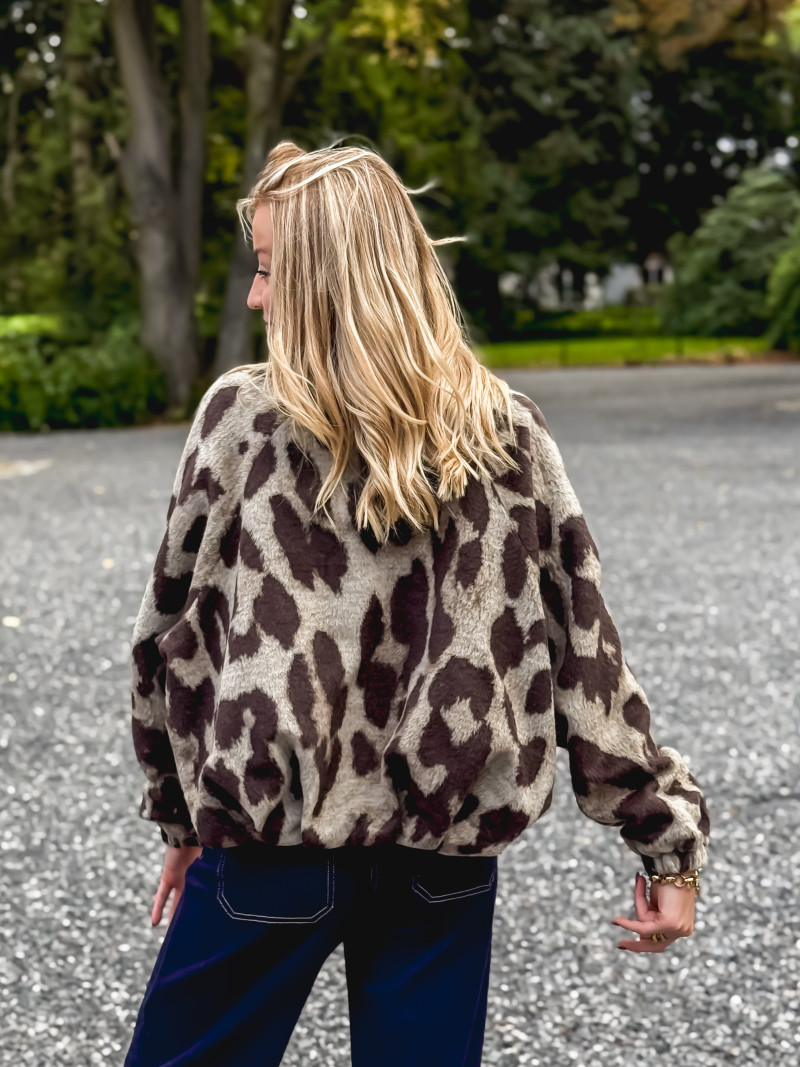 Veste léopard Louella - Chocolat/Beige