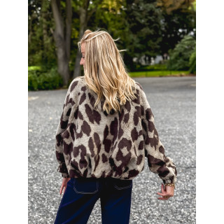 Veste léopard Louella - Chocolat/Beige