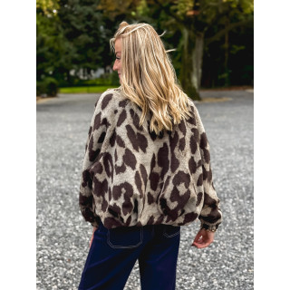 Veste léopard Louella - Chocolat/Beige