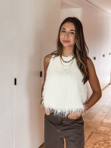 Blouse sans manches Zayna - Blanc