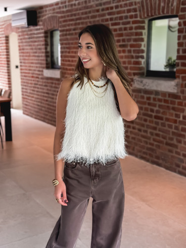 Blouse sans manches Zayna - Blanc