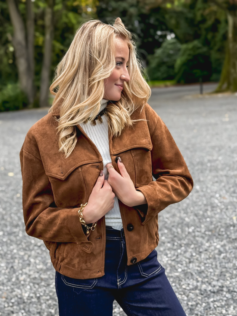 Veste en suédine Valeska - Camel