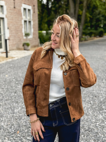 Veste en suédine Valeska - Camel