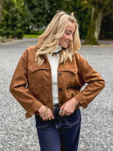 Veste en suédine Valeska - Camel